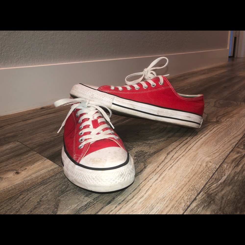 Red Low-Top Converse Chuck Taylors